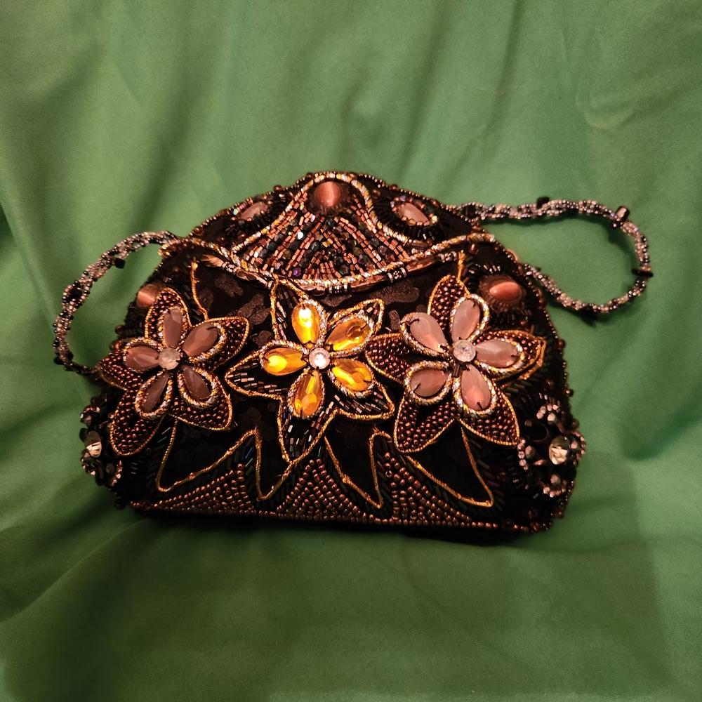 Embellished Black Evening Bag